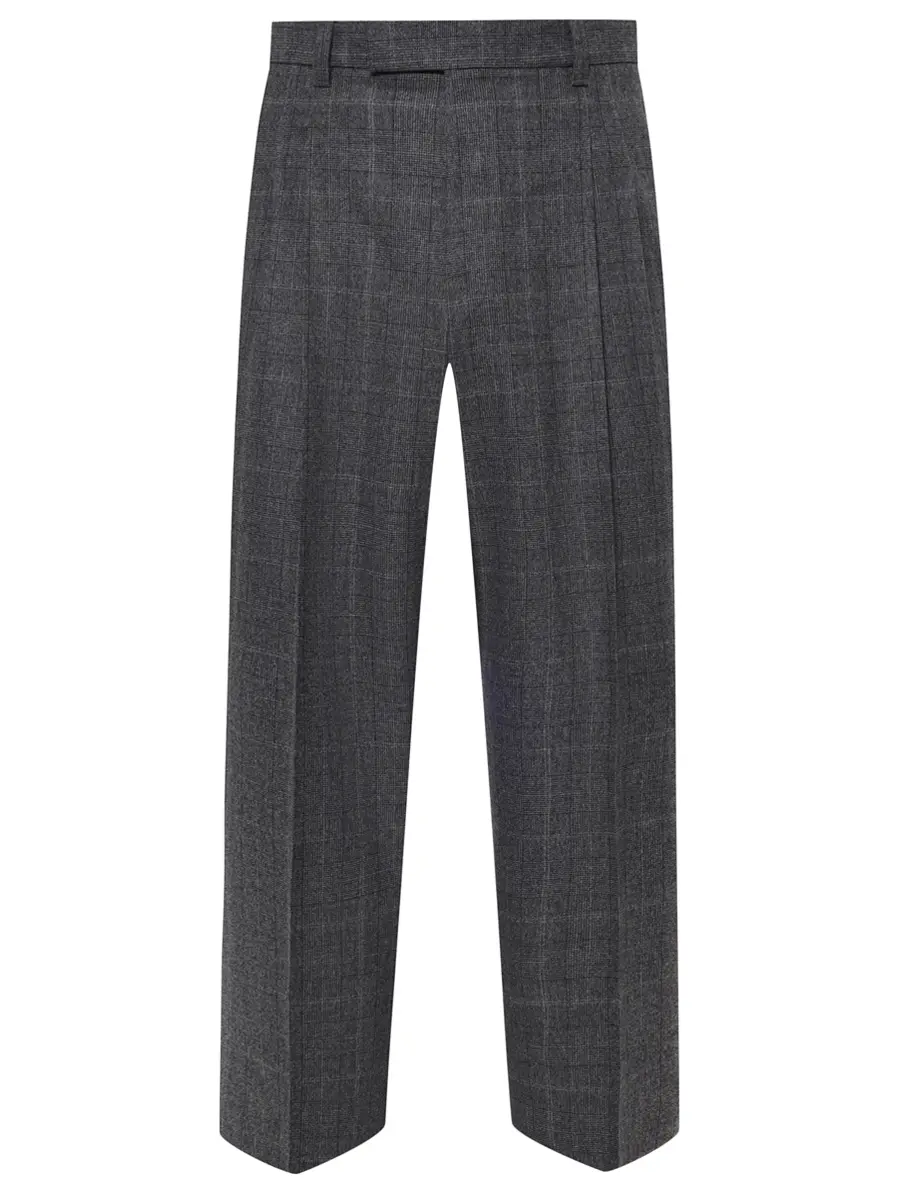 Брюки Relaxed Fit шерстяные BOSS 50557357/030 Серый 