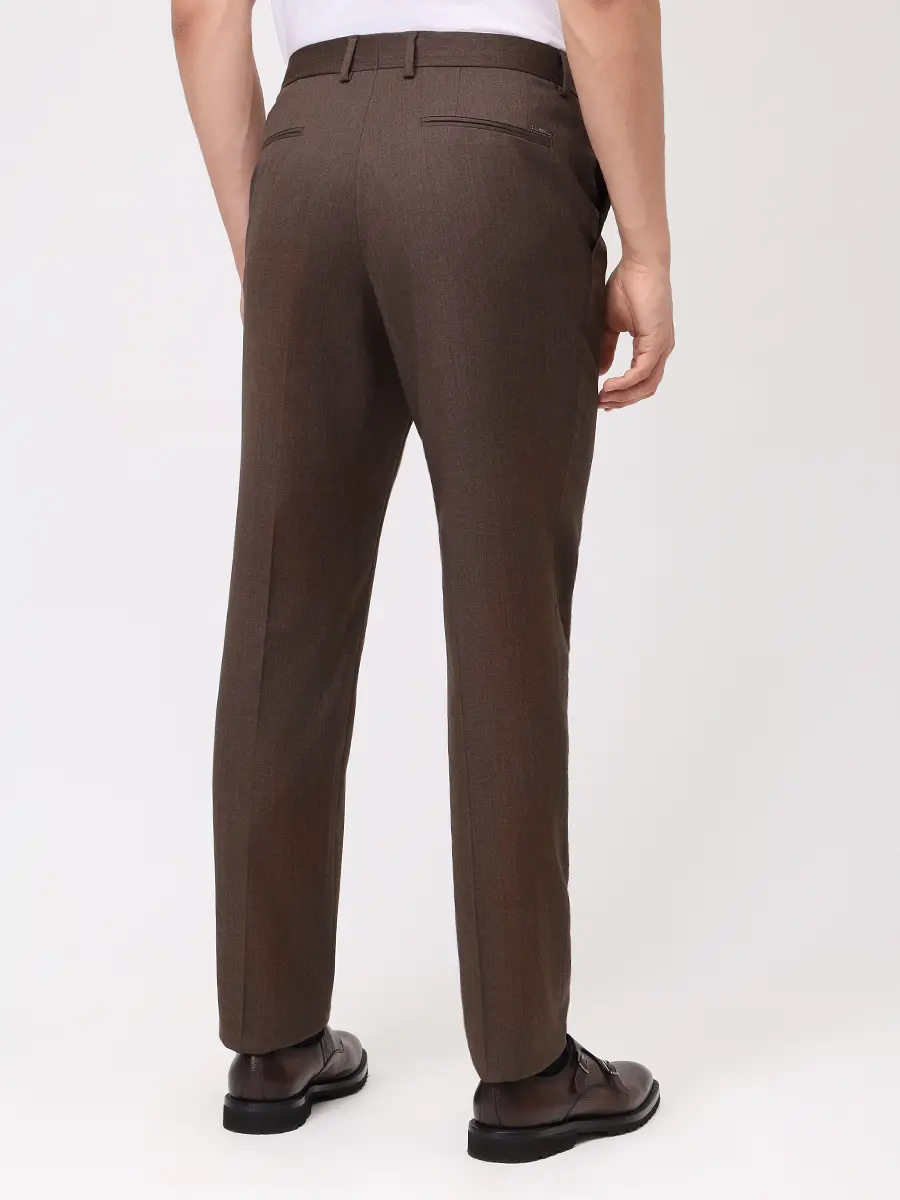 Брюки шерстяные BOSS 50551965/202 Коричневый  Фото 3