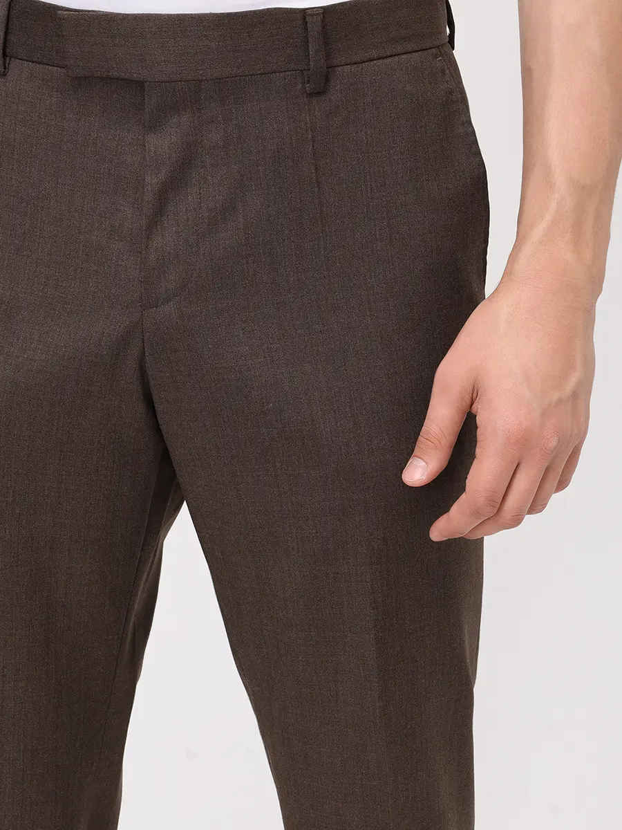 Брюки шерстяные BOSS 50551965/202 Коричневый  Фото 5