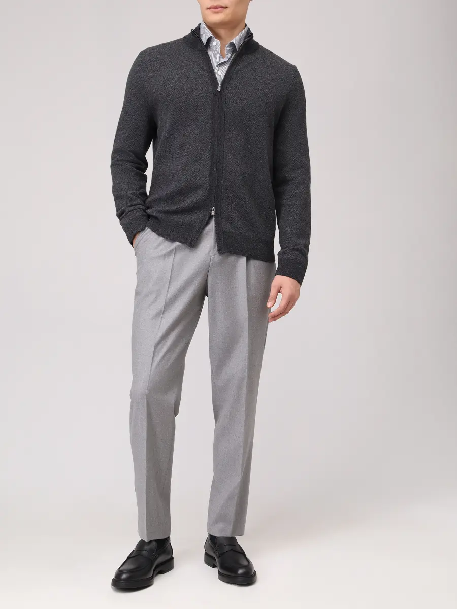 Брюки Relaxed Fit шерстяные BOSS 50551829/041 Серый  Фото 2