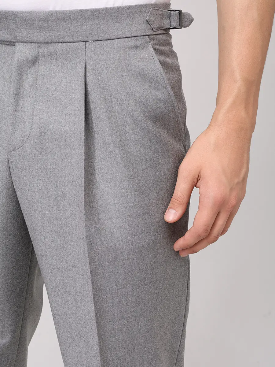 Брюки Relaxed Fit шерстяные BOSS 50551829/041 Серый  Фото 5