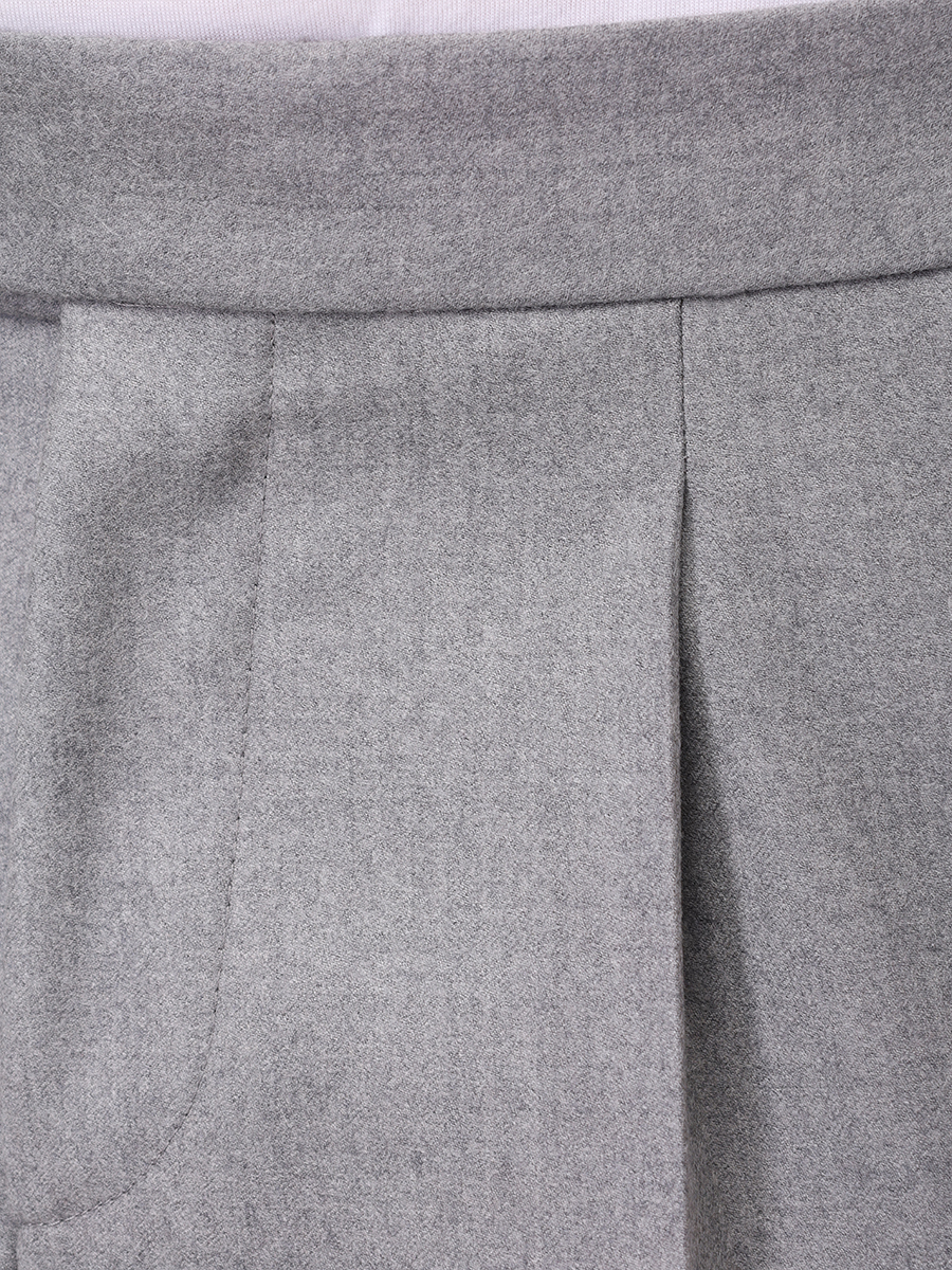 Брюки Relaxed Fit шерстяные BOSS 50551829/041 Серый  Фото 6