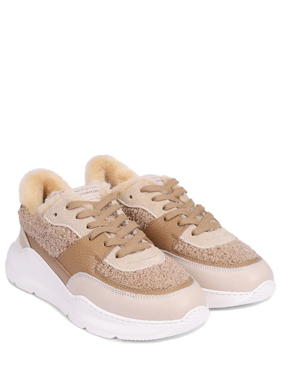 

Кроссовки комбинированные на меху, Коричневый, 45-D