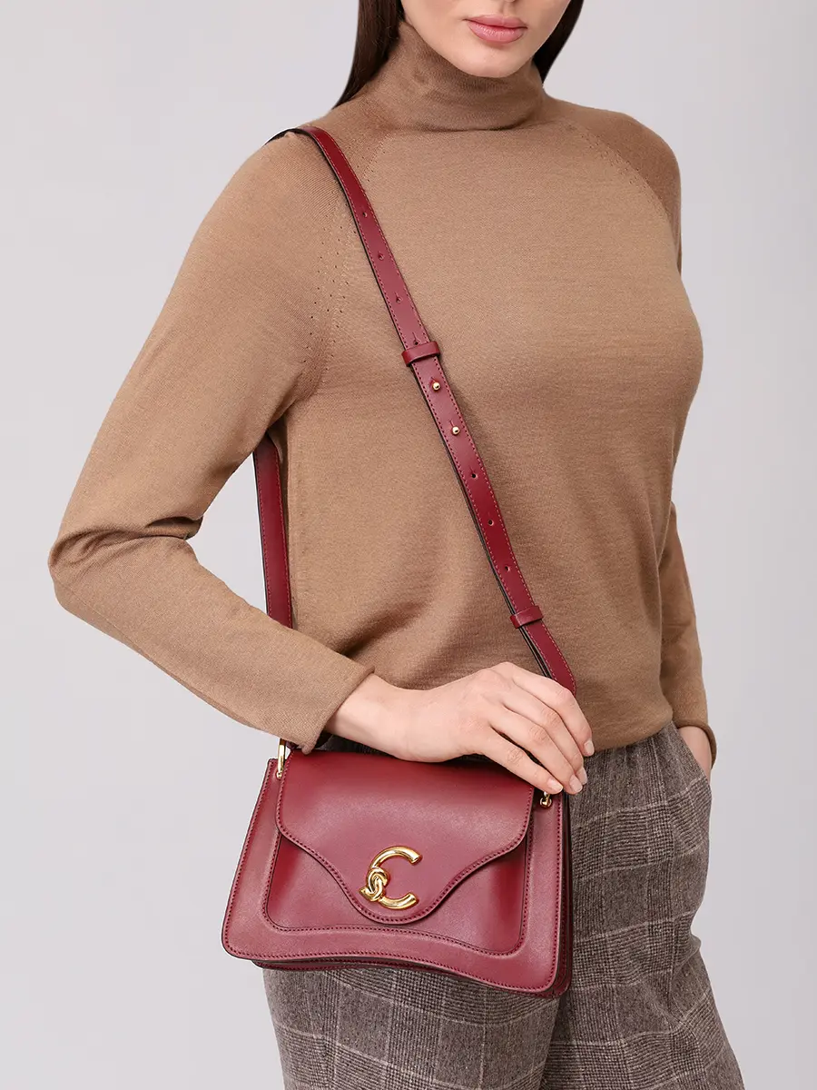 Сумка кожаная C-Me COCCINELLE E1 SSK 18 02 01/R52 Бордовый  Фото 2