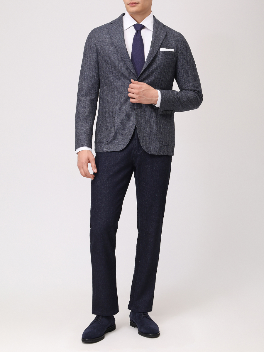 Пиджак шерстяной BOSS 50551595/473 Синий  Фото 2