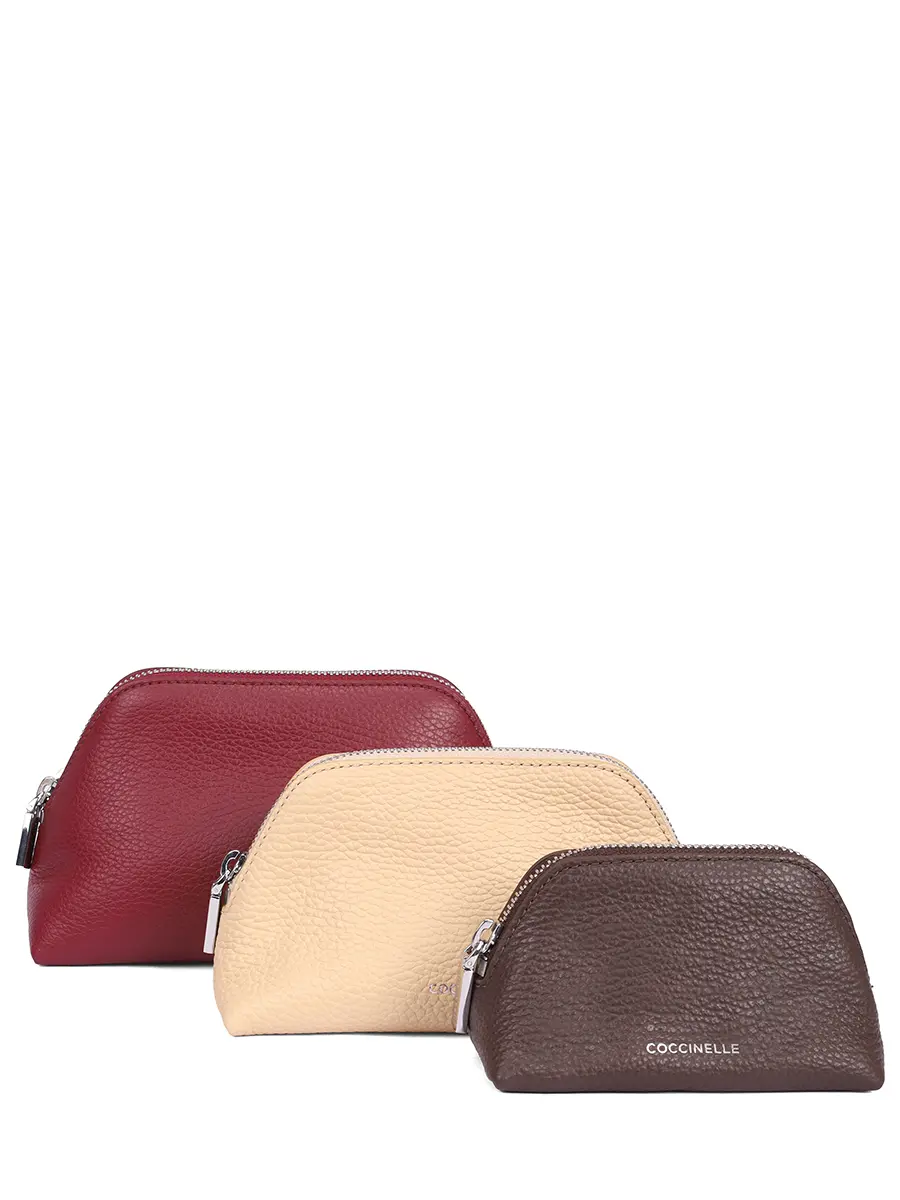 

Набор кожаных косметичек, Бордовый, E5 TMF 25 04 01/373