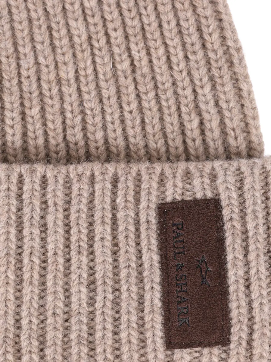 Шапка шерстяная PAUL & SHARK 14317151/207 Бежевый  Фото 3
