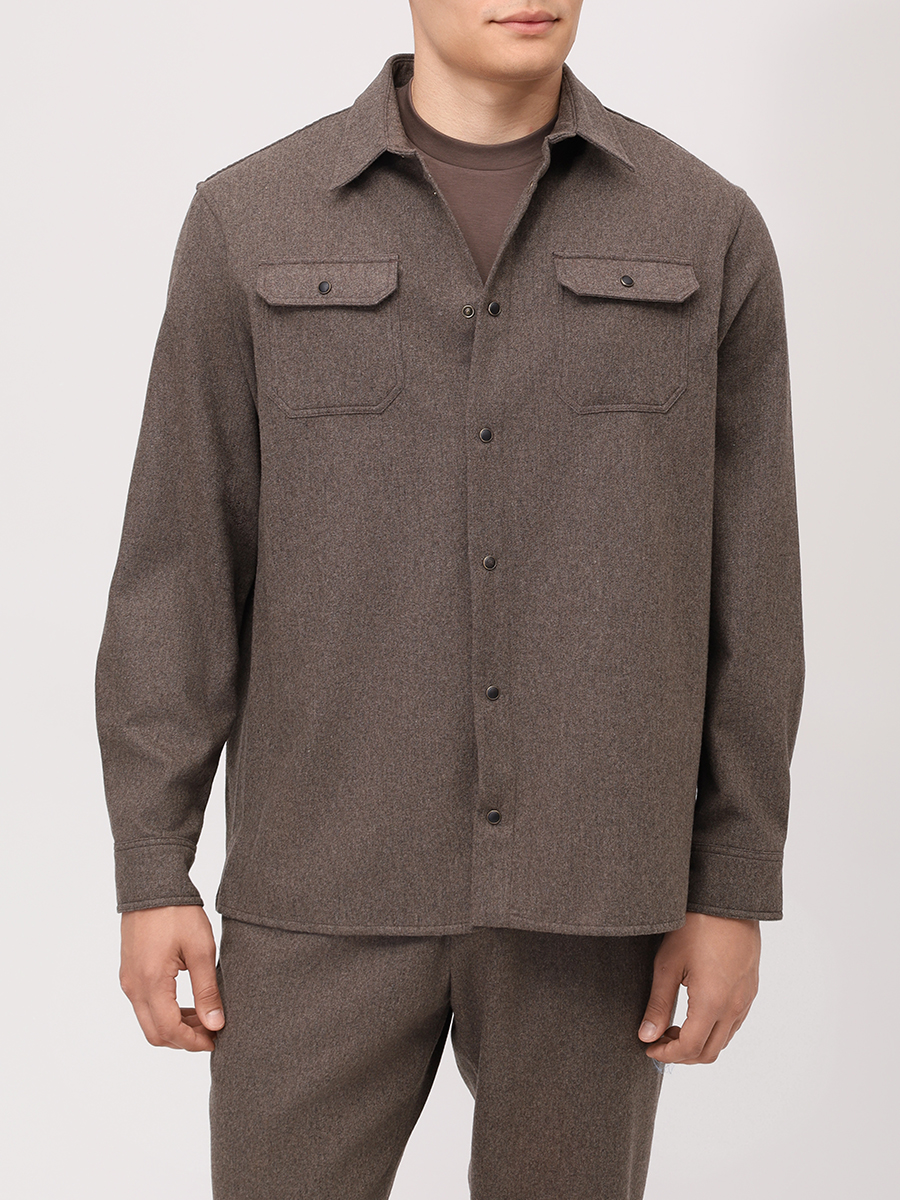 

Рубашка Regular Fit шерстяная, Коричневый, 15313341/496