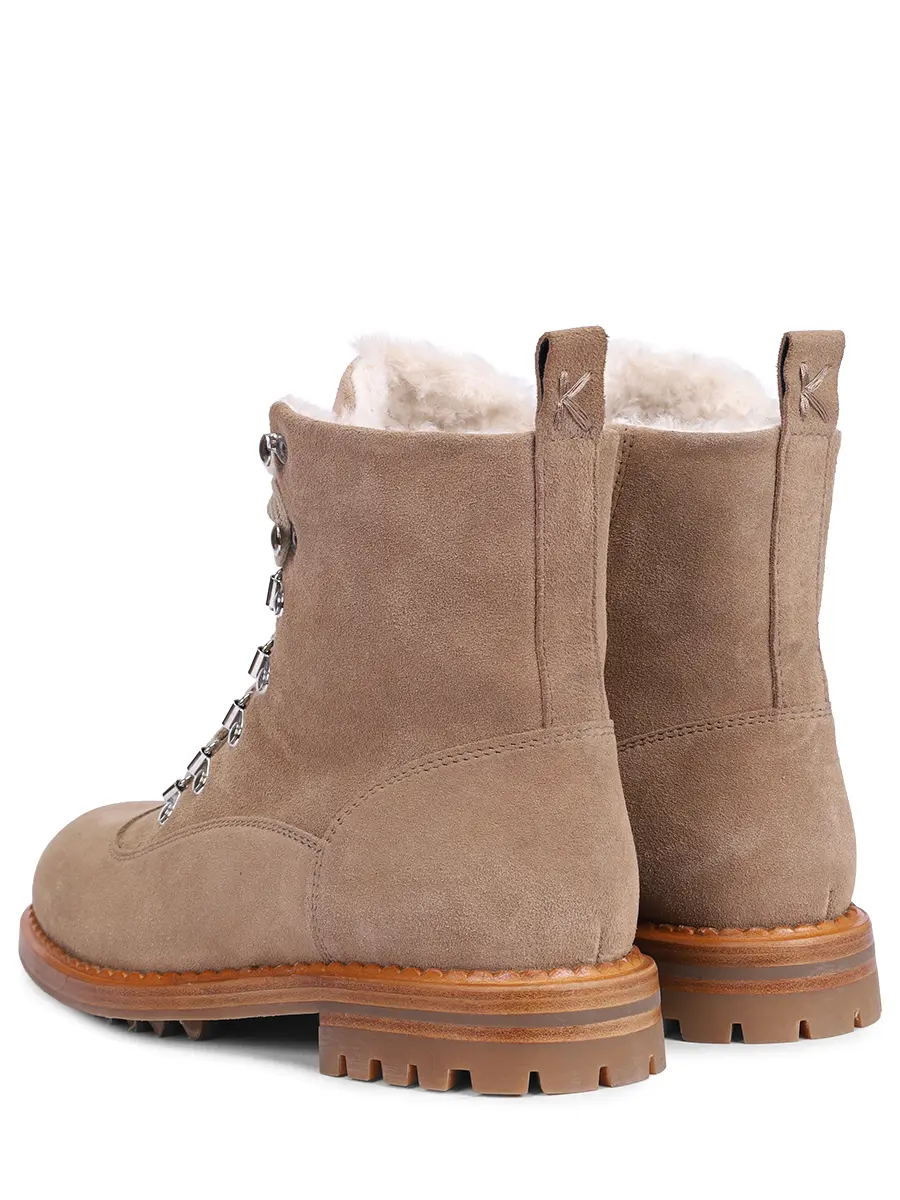 Ботинки замшевые на меху KITON D58812N0113609002 Бежевый  Фото 4
