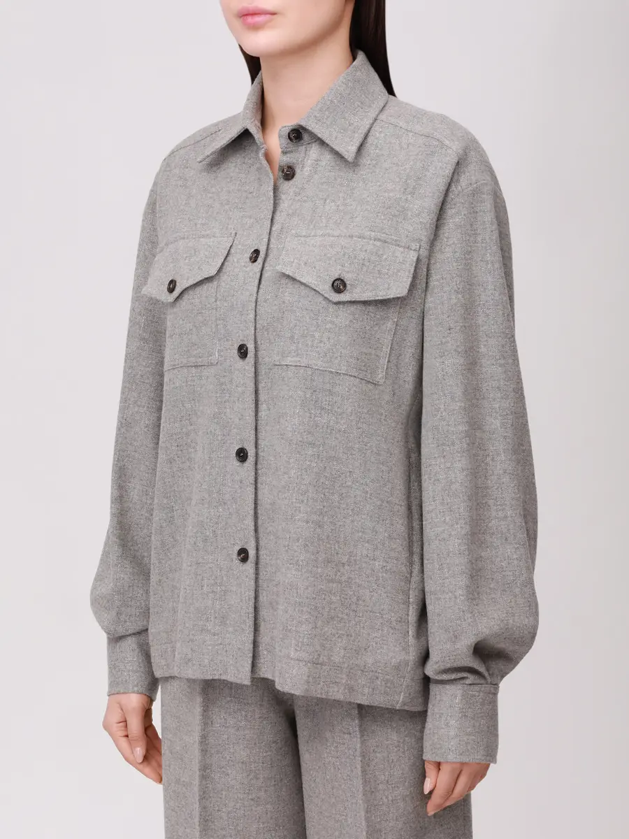 Рубашка шерстяная KITON D54434K0553G0100B Серый  Фото 4