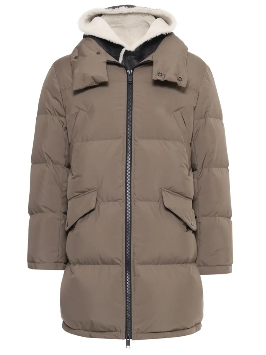 Пуховик стеганый YVES SALOMON 26W26WHM01594J17W A8185 Хаки 