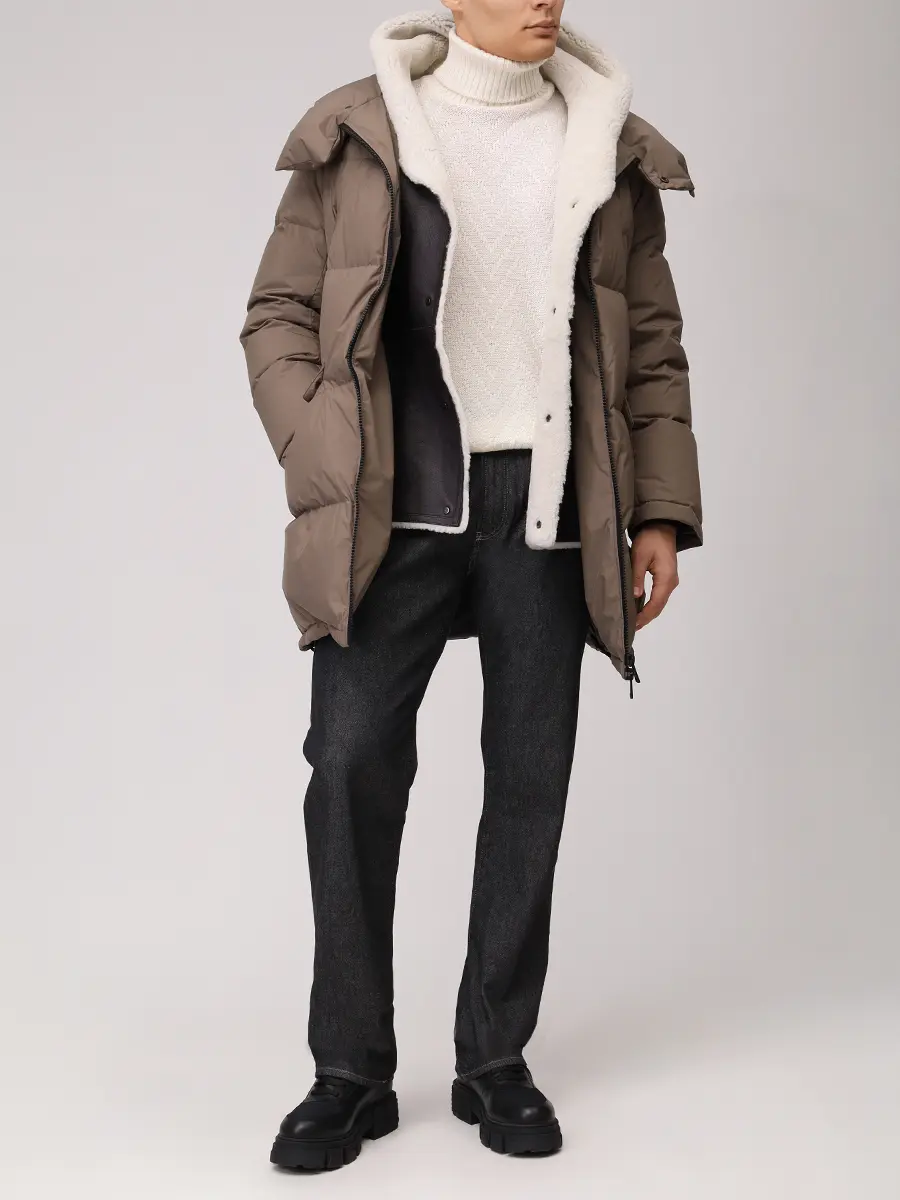 Пуховик стеганый YVES SALOMON 26W26WHM01594J17W A8185 Хаки  Фото 2