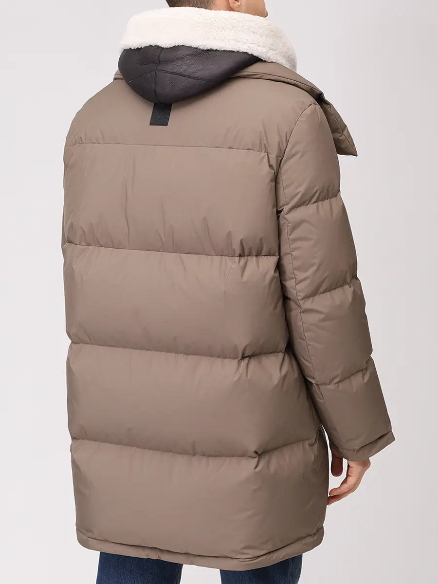 Пуховик стеганый YVES SALOMON 26W26WHM01594J17W A8185 Хаки  Фото 3