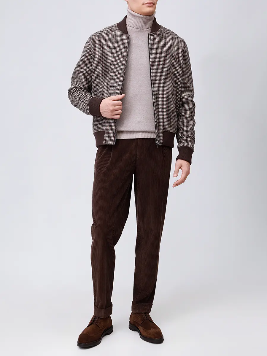 Бомбер шерстяной LUBIAM 57501/1/9143 Клетка  Фото 2