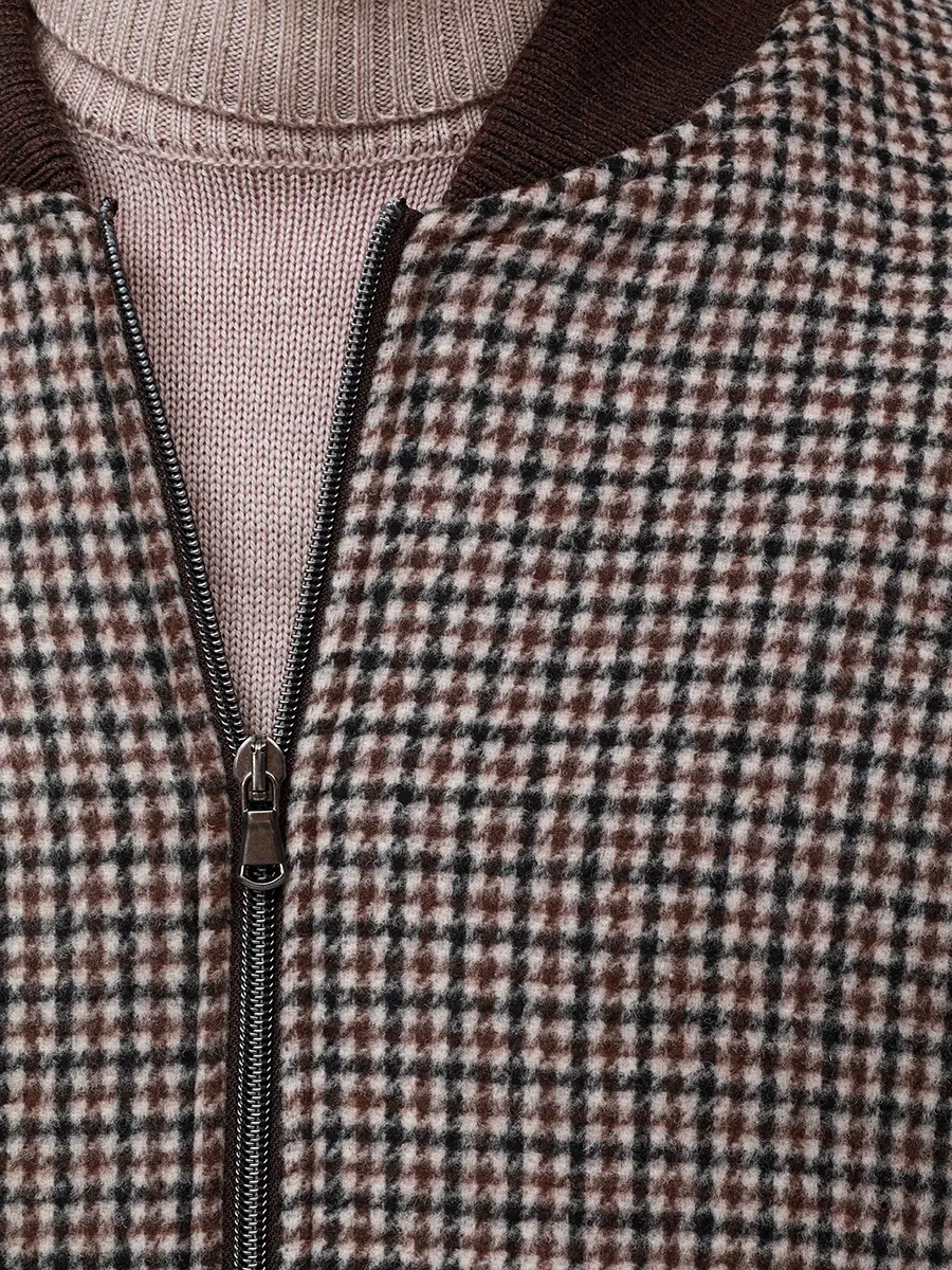 Бомбер шерстяной LUBIAM 57501/1/9143 Клетка  Фото 5