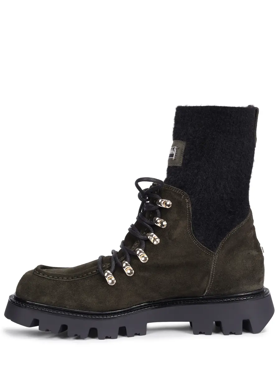 

Ботинки комбинированные на байке, Хаки, 77157-PL41840