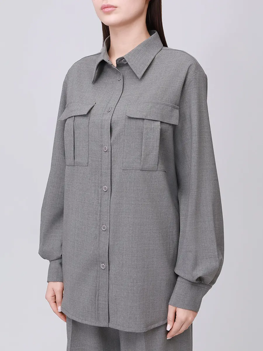 Рубашка шерстяная PAUL & SHARK 15352035/064 Серый  Фото 4