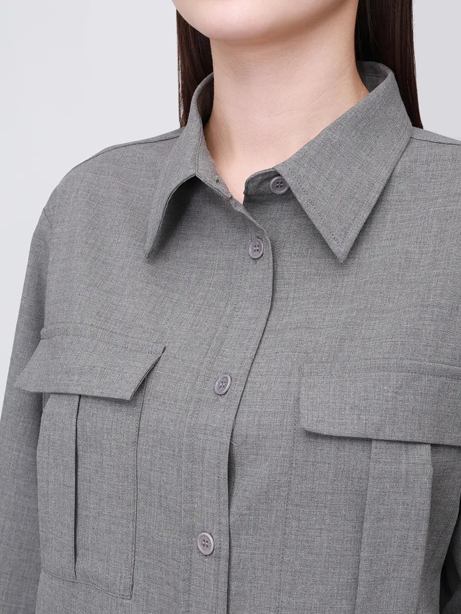 Рубашка шерстяная PAUL & SHARK 15352035/064 Серый  Фото 5