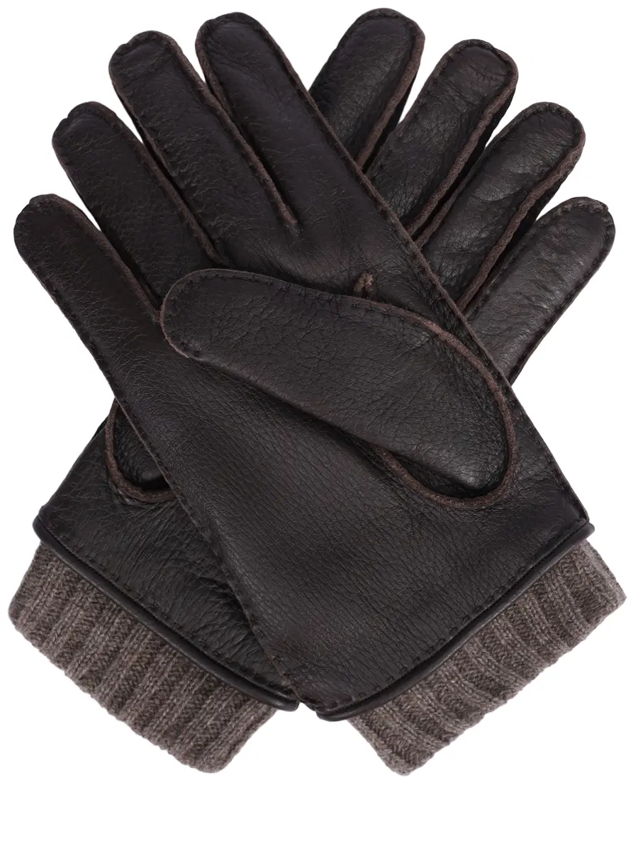 Перчатки кожаные AGNONA MY10U20U-1K1211U-N69 Бежевый  Фото 2