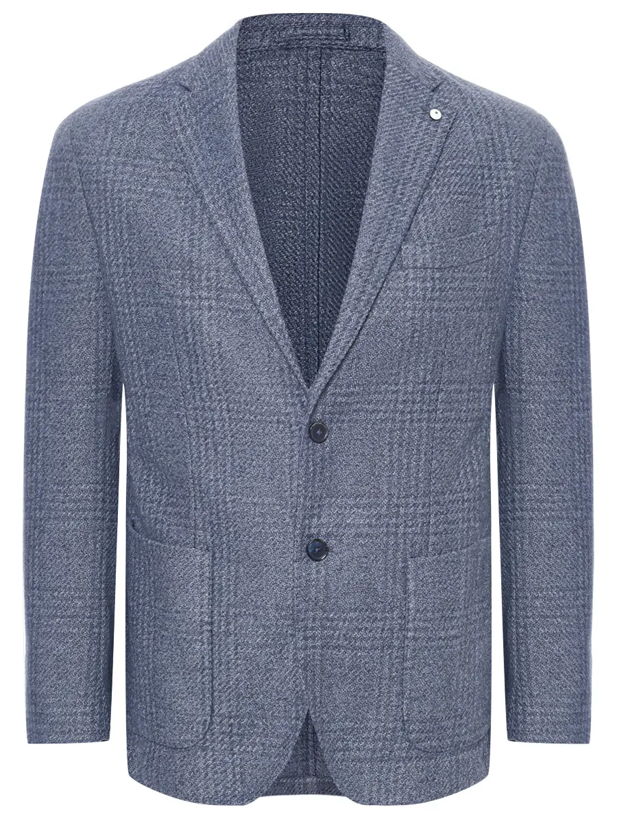 

Пиджак из шерсти и хлопка, Клетка, 55516/4/2887