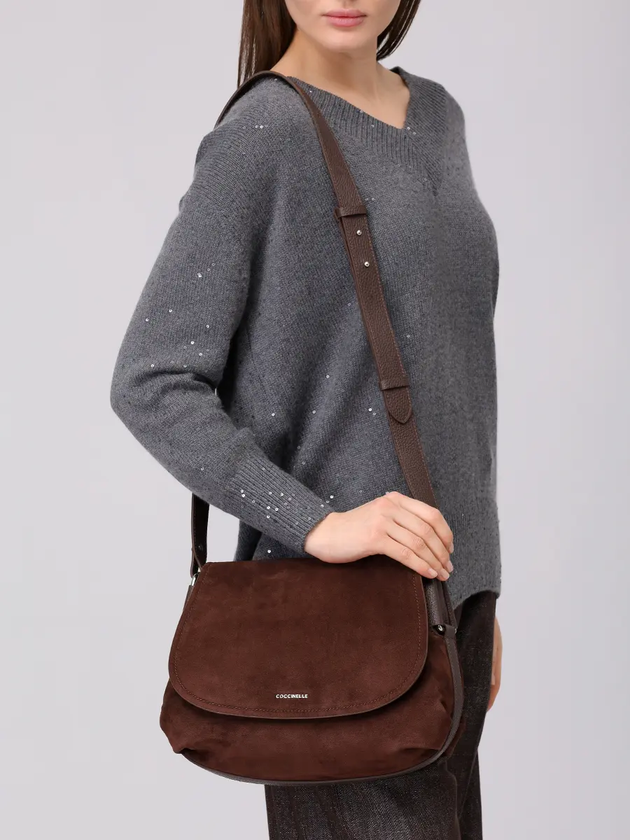 Сумка замшевая Rebekka COCCINELLE E1 T96 15 01 01/W20 Коричневый  Фото 2