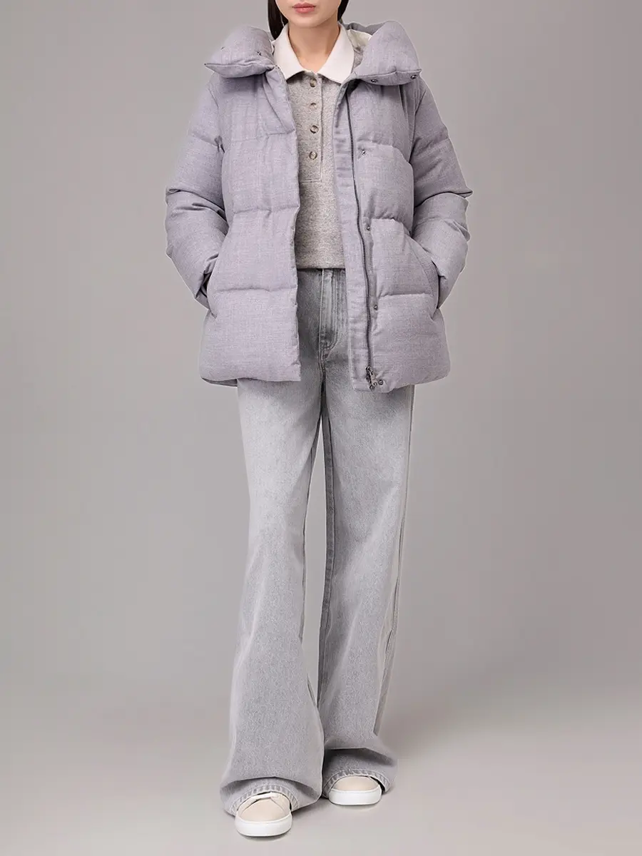 Пуховик стеганый HETREGO 8P753 F 25W016 GGM CELYN Серый  Фото 2