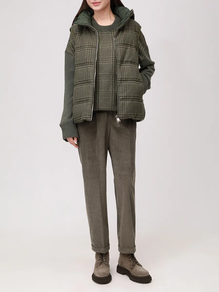 Толстовка из кашемира и шелка KITON D6075973447000 Зеленый  Фото 2