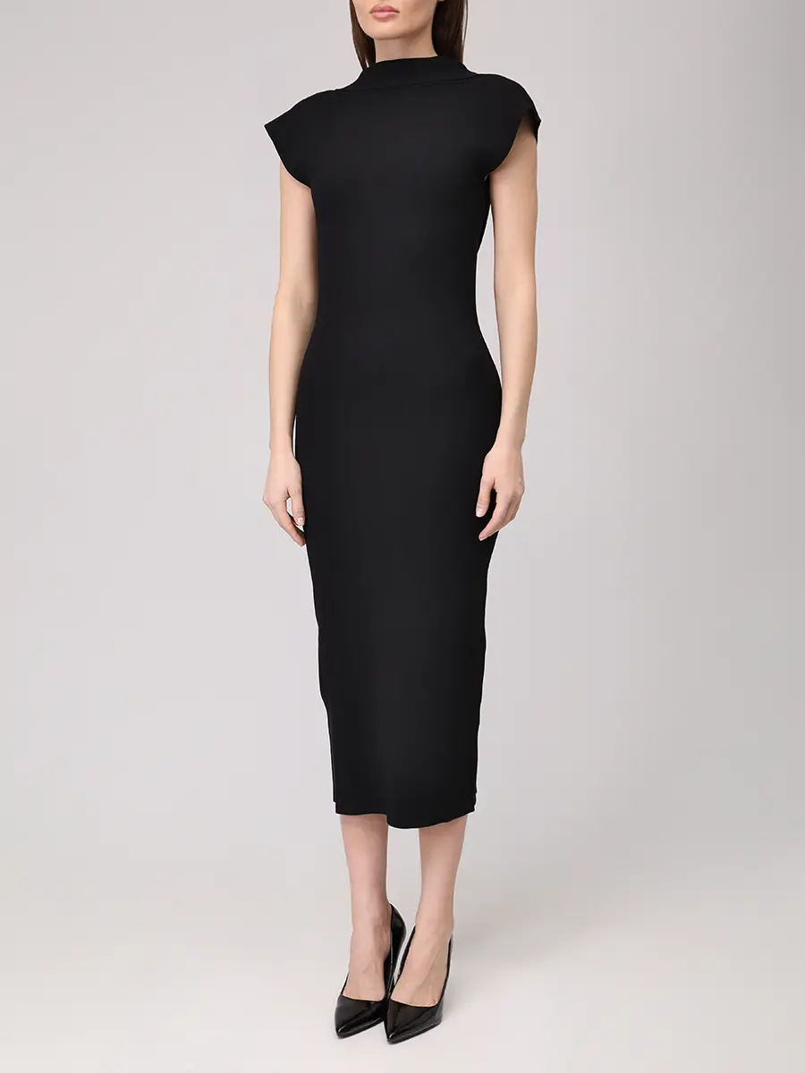 Платье из вискозы ALBERTA FERRETTI A048066000555 Черный  Фото 4