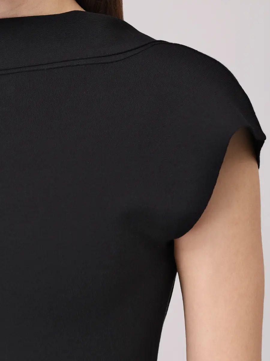 Платье из вискозы ALBERTA FERRETTI A048066000555 Черный  Фото 5