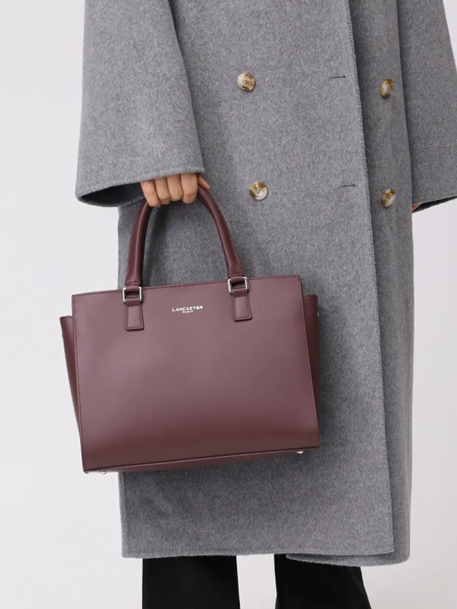 Сумка кожаная LANCASTER 437-04-BORDEAUX Бордовый  Фото 2