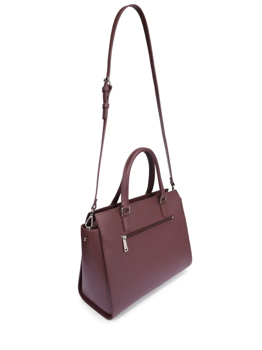 Сумка кожаная LANCASTER 437-04-BORDEAUX Бордовый  Фото 3