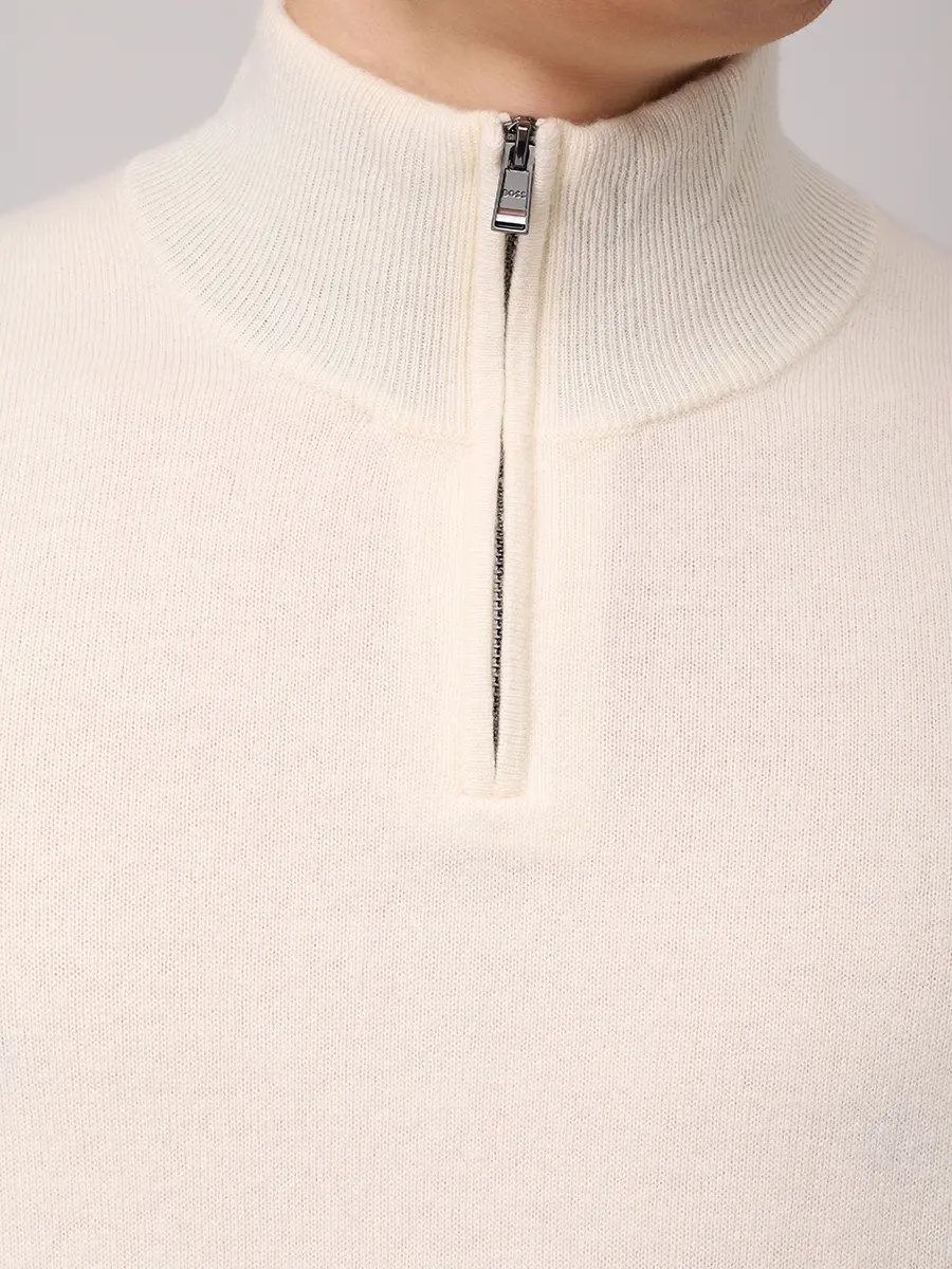 Джемпер шерстяной BOSS 50549984/131 Кремовый  Фото 5
