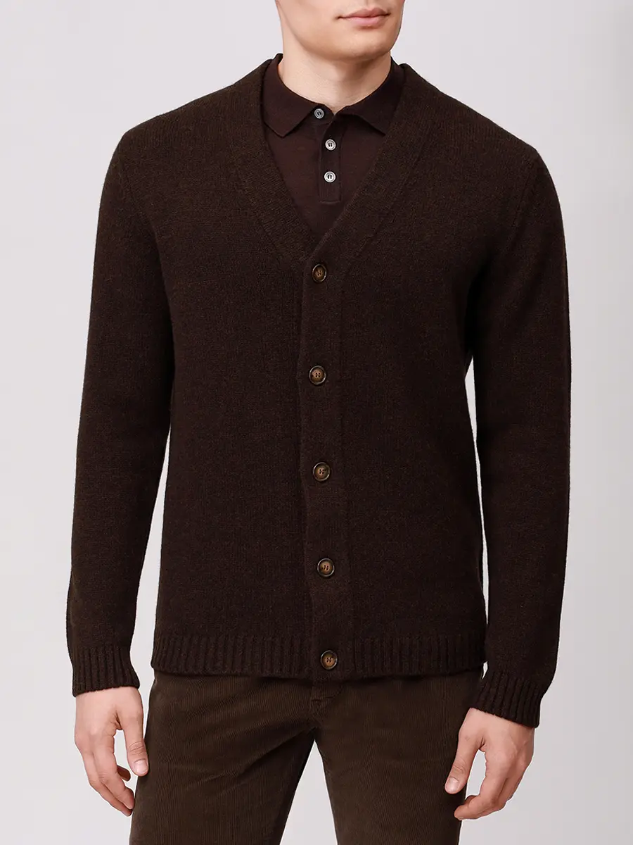 Кардиган шерстяной DANIELE FIESOLI 0191/38 MORO Темно- Коричневый  Фото 4