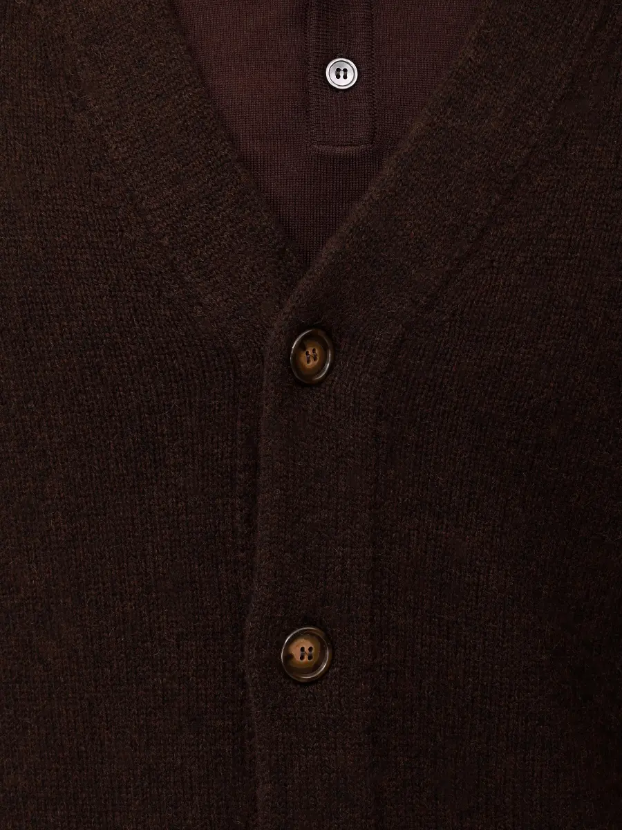 Кардиган шерстяной DANIELE FIESOLI 0191/38 MORO Темно- Коричневый  Фото 5