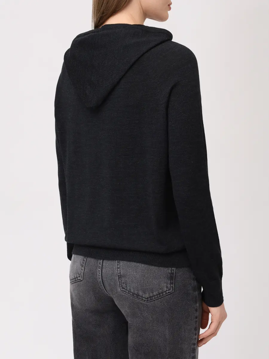 Худи шерстяное KITON D5771601015000 Темно- Серый  Фото 3