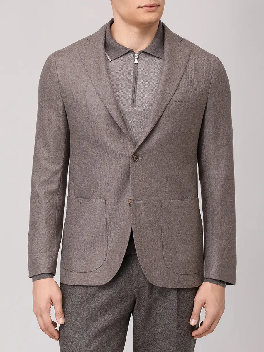 Пиджак шерстяной BARBA NAPOLI BU 2506/00027/51009/0029 Темно- Коричневый  Фото 4