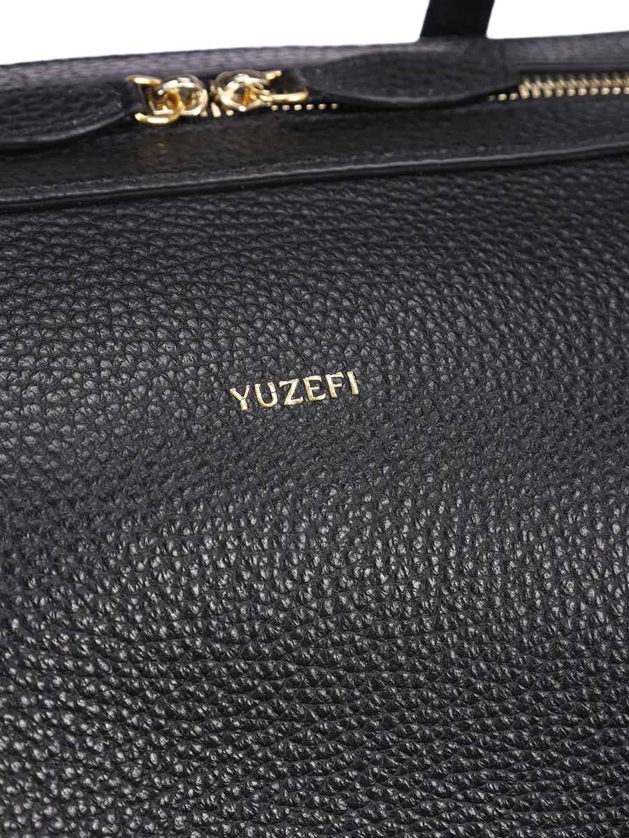 Сумка кожаная Brioche Weekender YUZEFI YUZPF25-HB-BW-L034 Черный  Фото 5