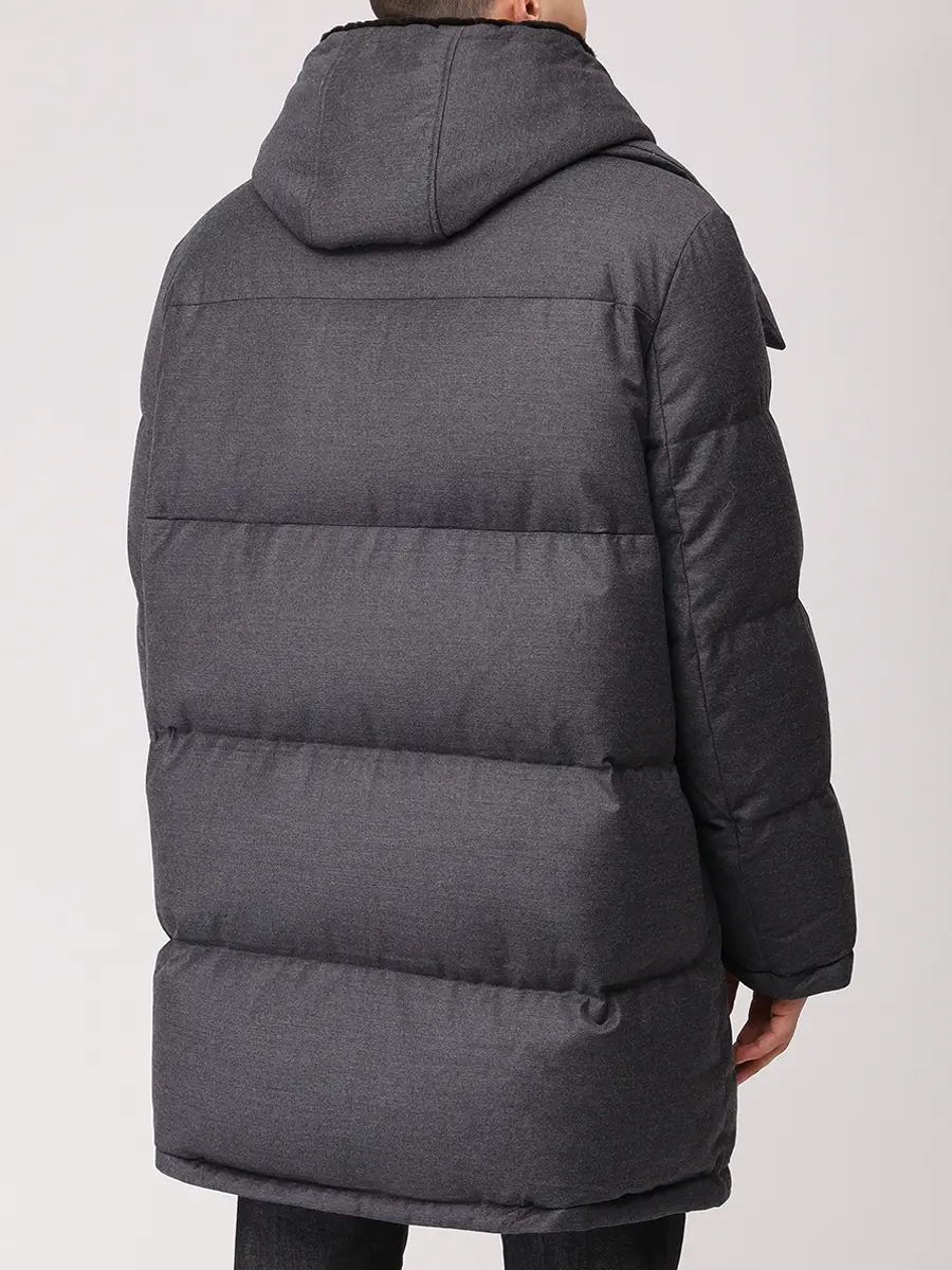 Пуховик стеганый YVES SALOMON 26W26WHM01294LSVE B0232 Серый  Фото 3