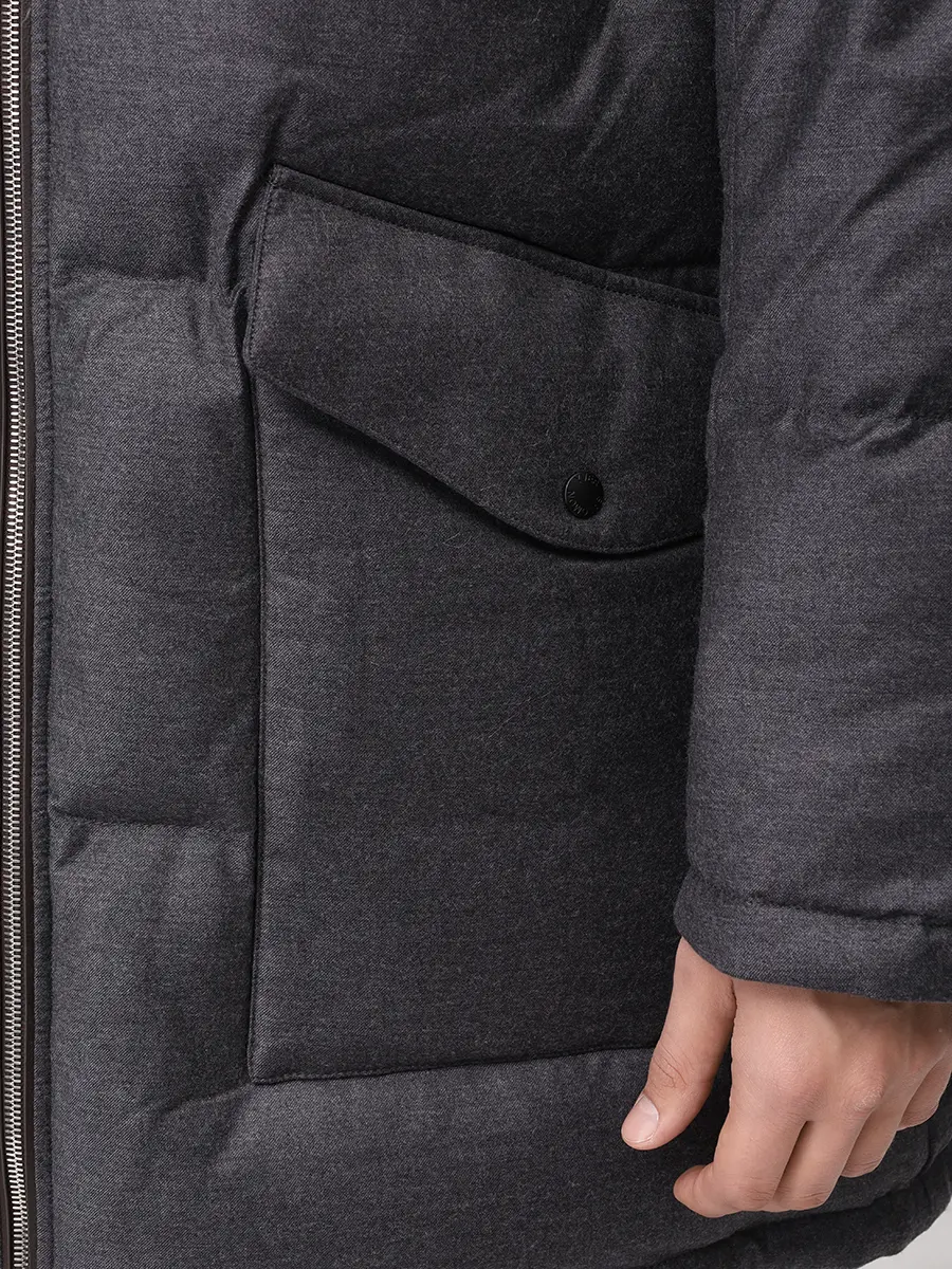 Пуховик стеганый YVES SALOMON 26W26WHM01294LSVE B0232 Серый  Фото 5