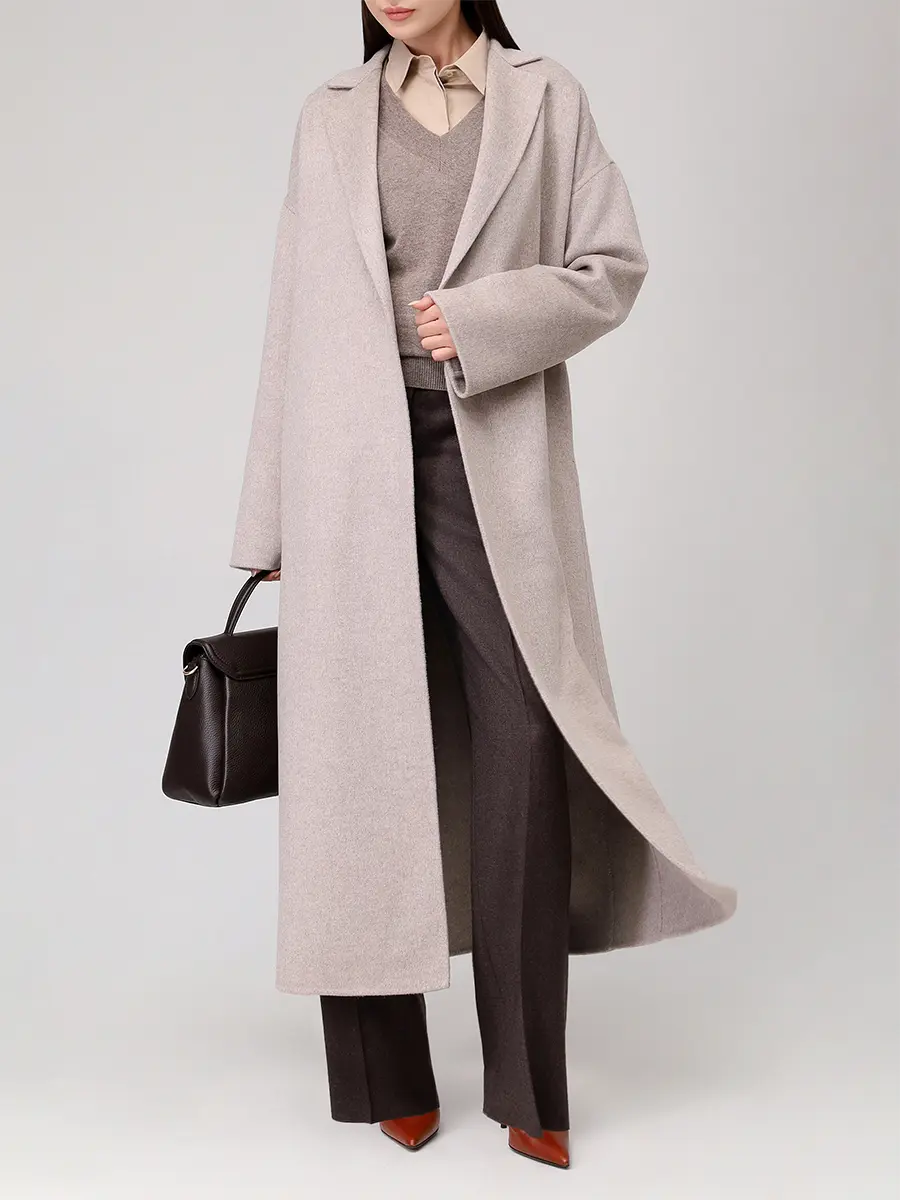 Пальто шерстяное AGNONA TL1003U-D1022U-K29 Серый  Фото 2