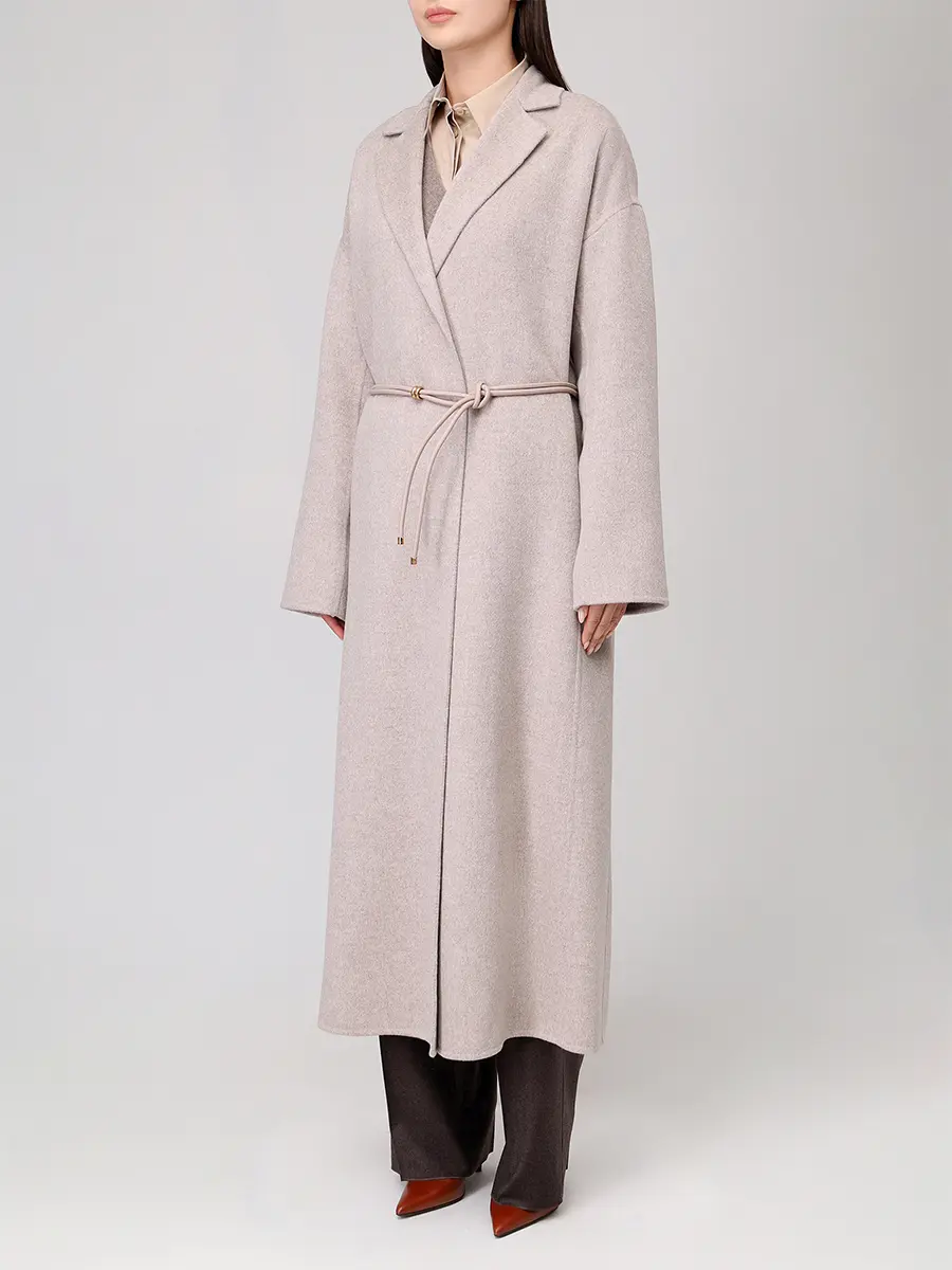 Пальто шерстяное AGNONA TL1003U-D1022U-K29 Серый  Фото 4