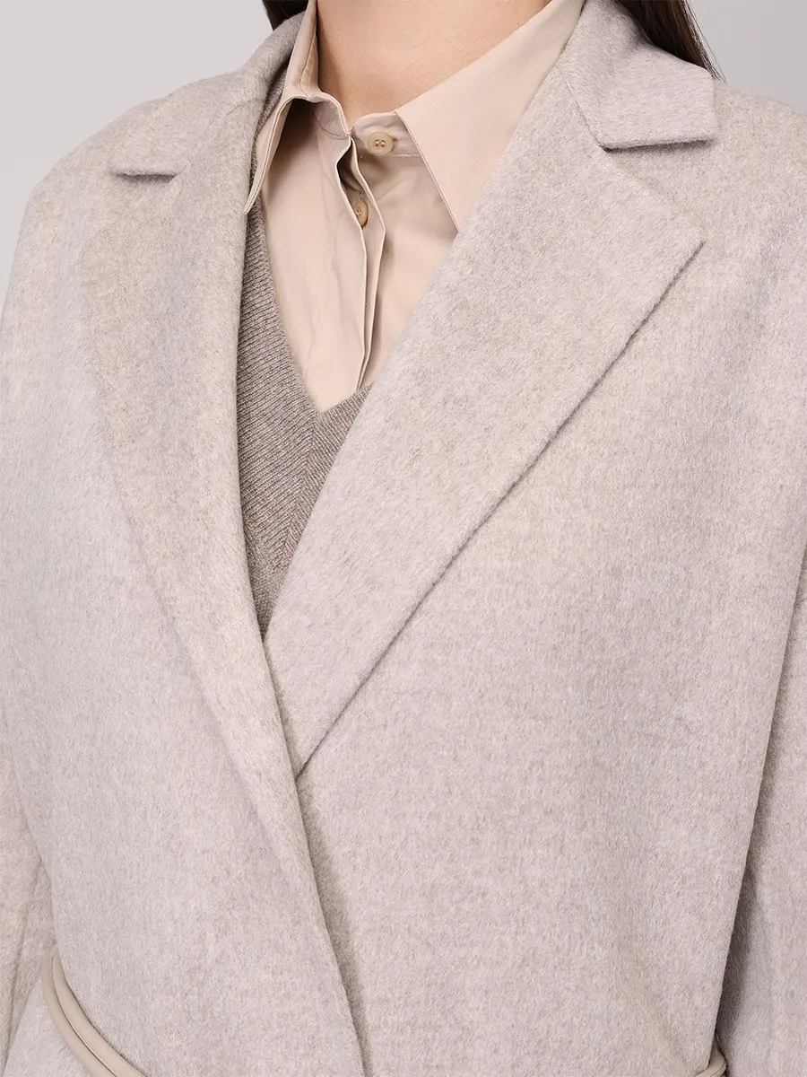 Пальто шерстяное AGNONA TL1003U-D1022U-K29 Серый  Фото 5