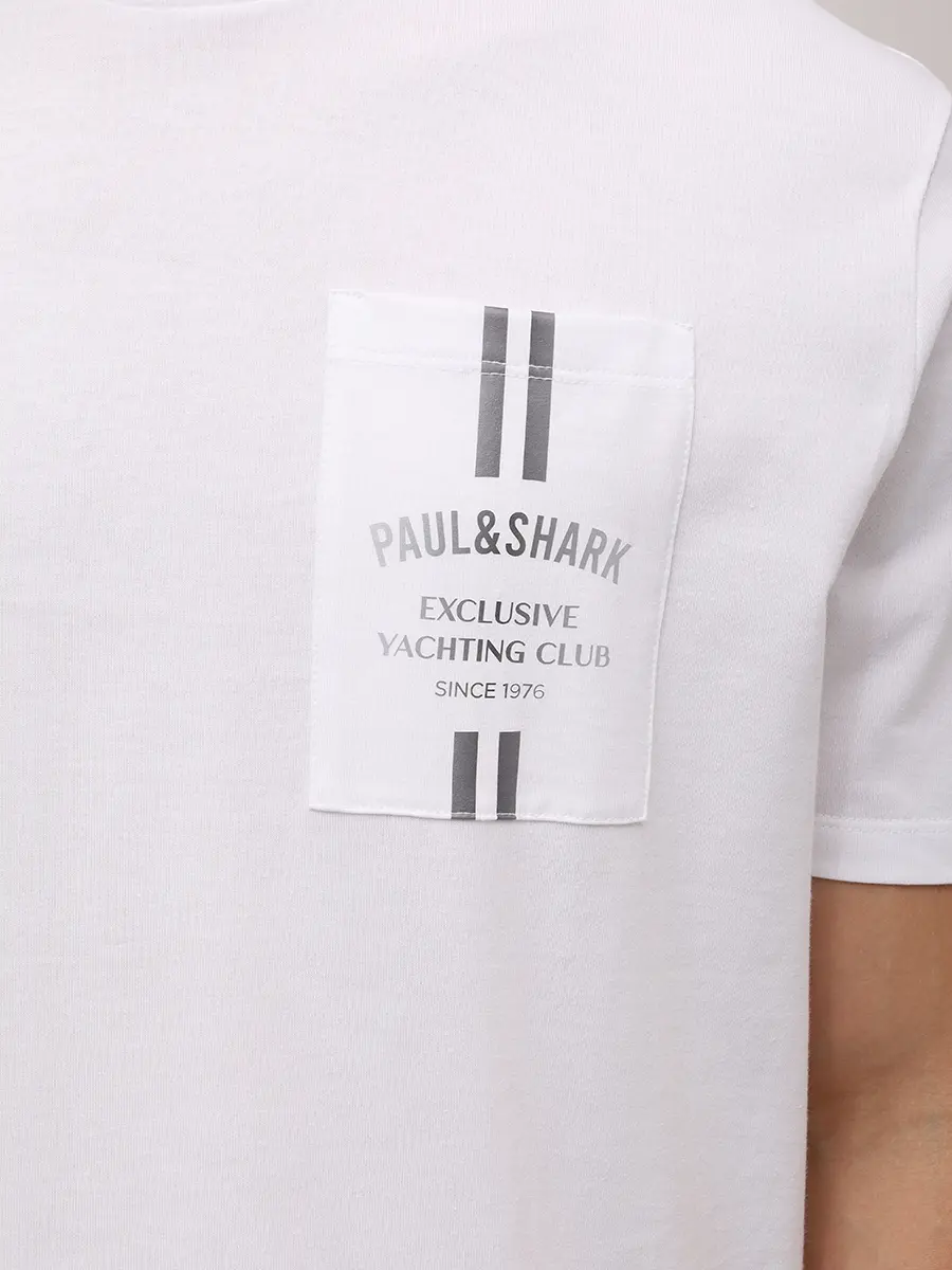 Футболка хлопковая PAUL & SHARK 15311637/965 Белый  Фото 5