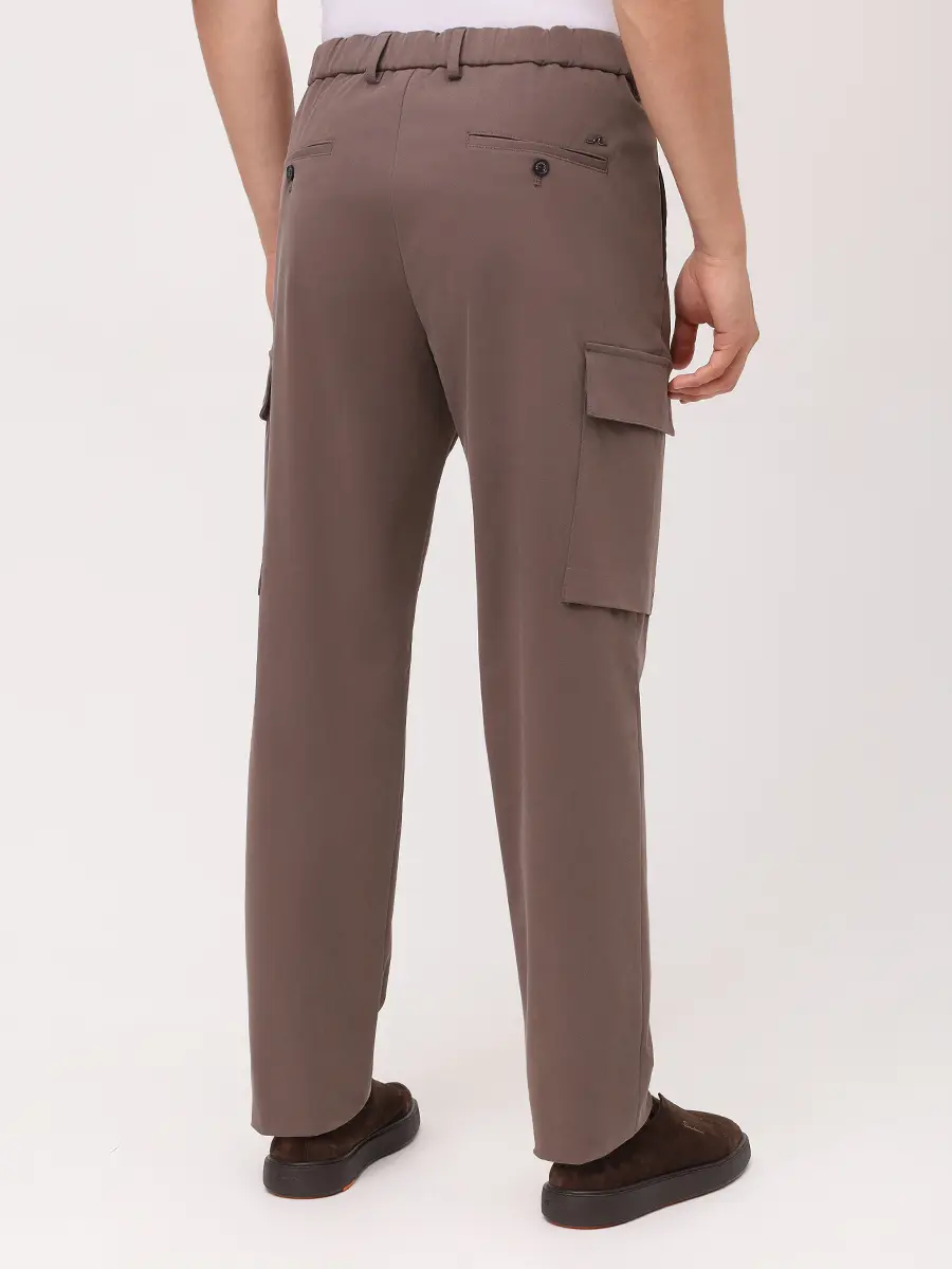 

Брюки-карго из модала и хлопка, Коричневый, 14314041/493