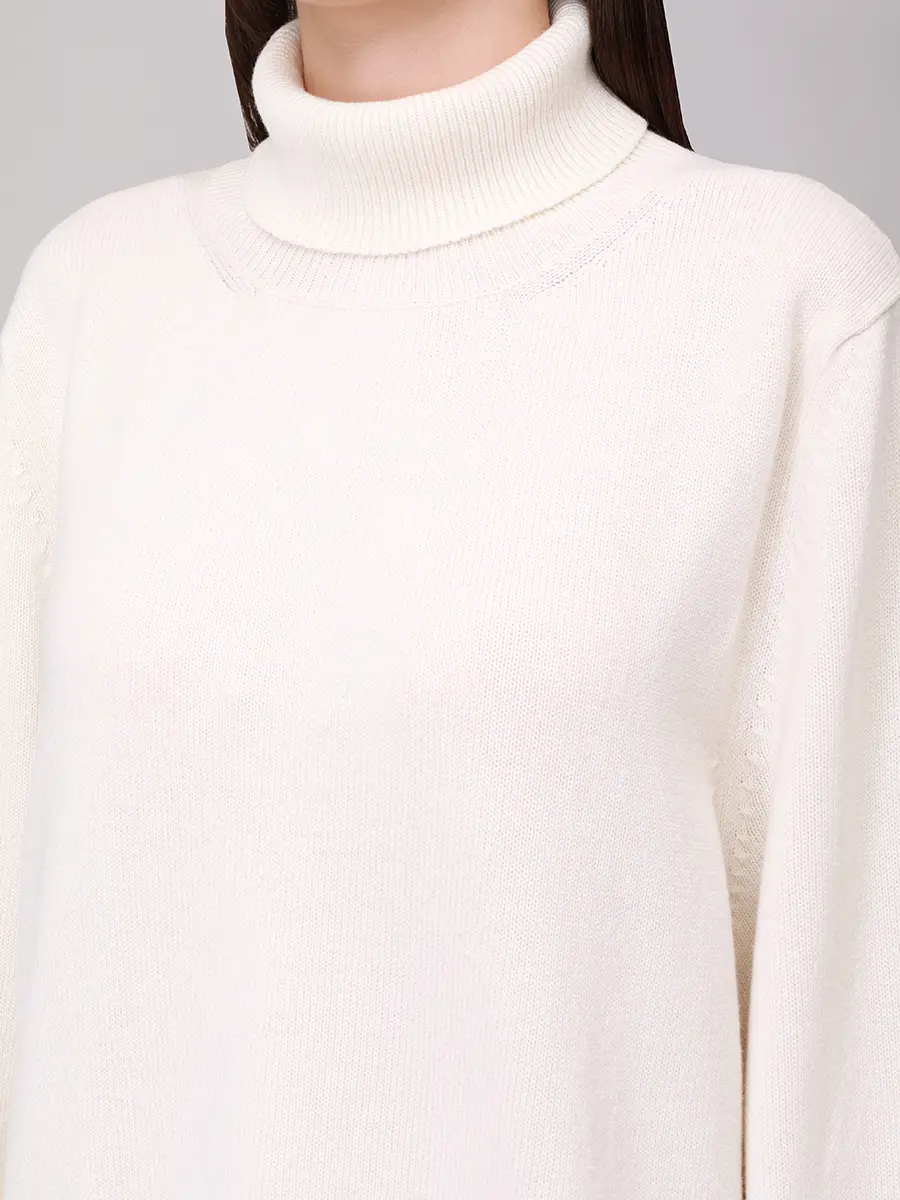 Свитер шерстяной LORENA ANTONIAZZI I25120DM34A_2472 101 Кремовый  Фото 5