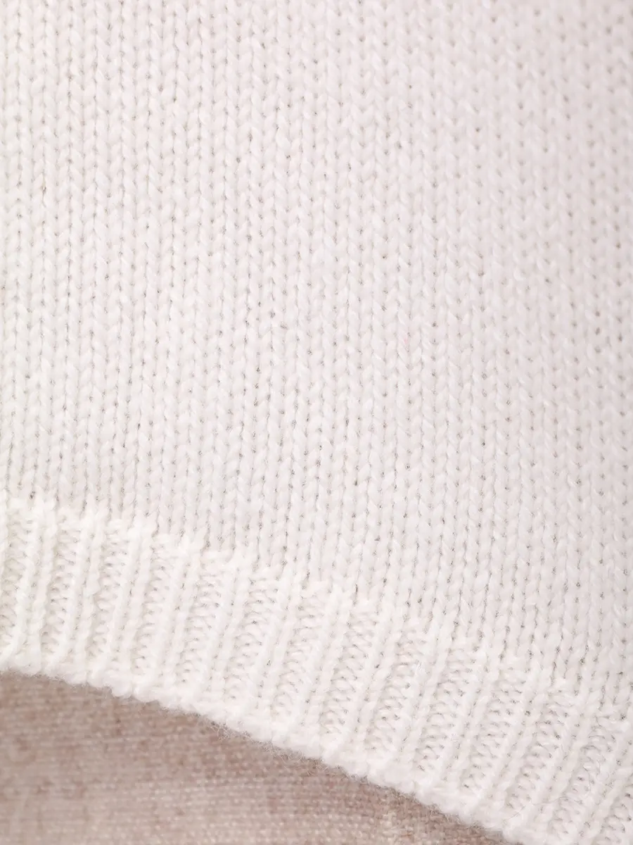 Свитер шерстяной LORENA ANTONIAZZI I25120DM34A_2472 101 Кремовый  Фото 6