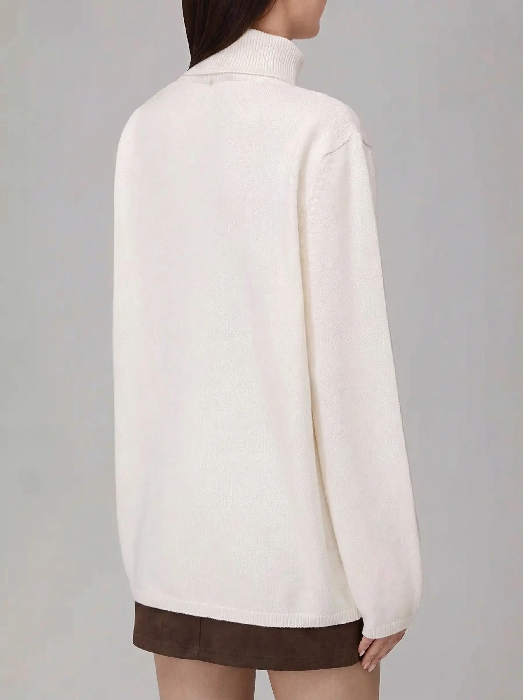 Свитер шерстяной LORENA ANTONIAZZI I25120DM34A_2472 101 Кремовый  Фото 3