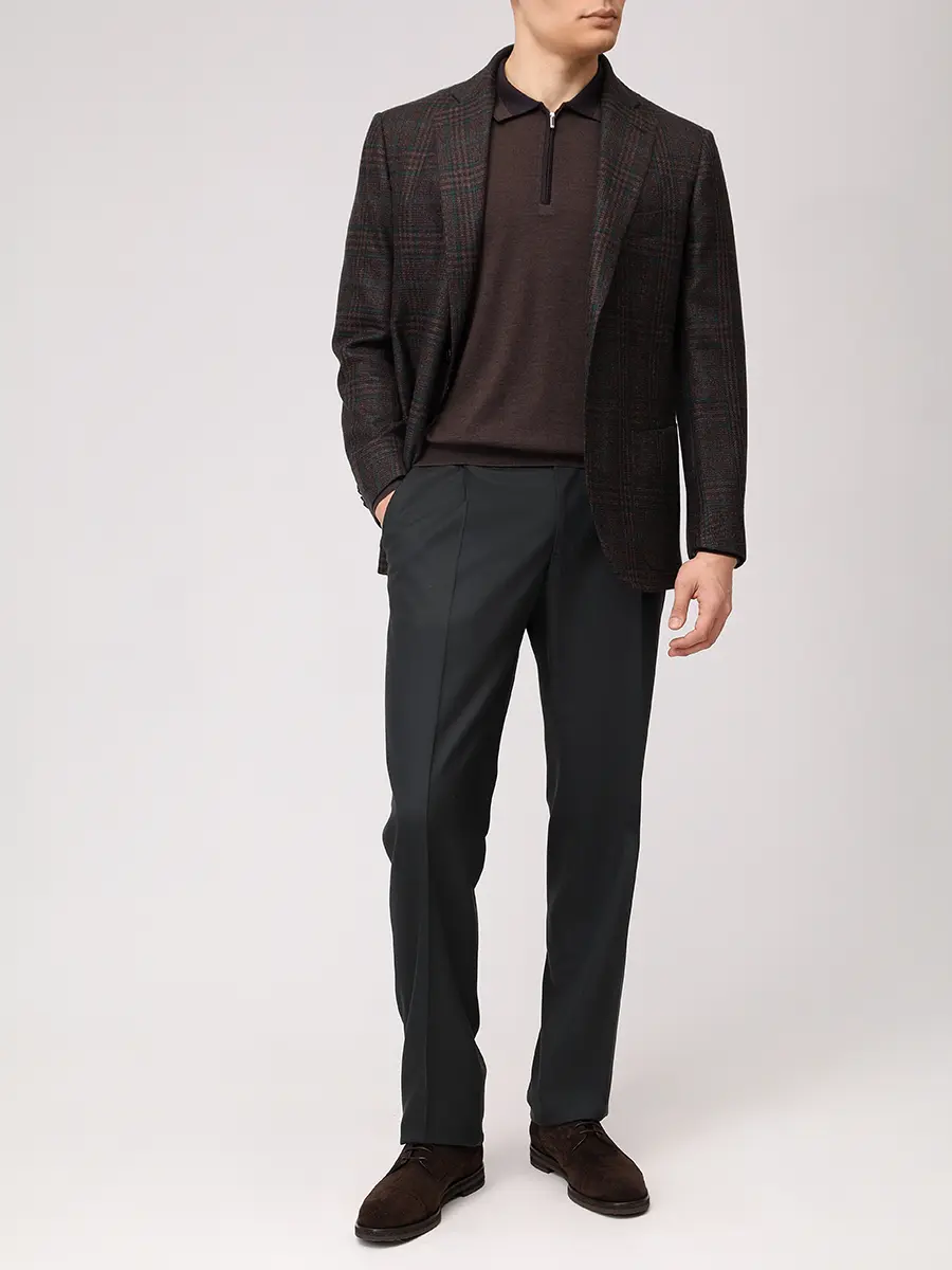 

Поло из шерсти и шелка, Коричневый, 902477/002517/0397 Темно-