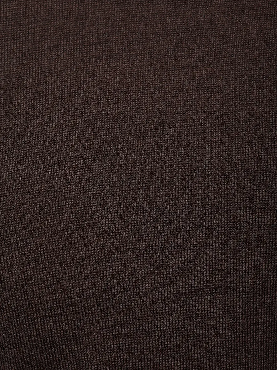 Поло из шерсти и шелка BERTOLO LUXURY MENSWEAR 902477/002517/0397 Темно- Коричневый  Фото 6
