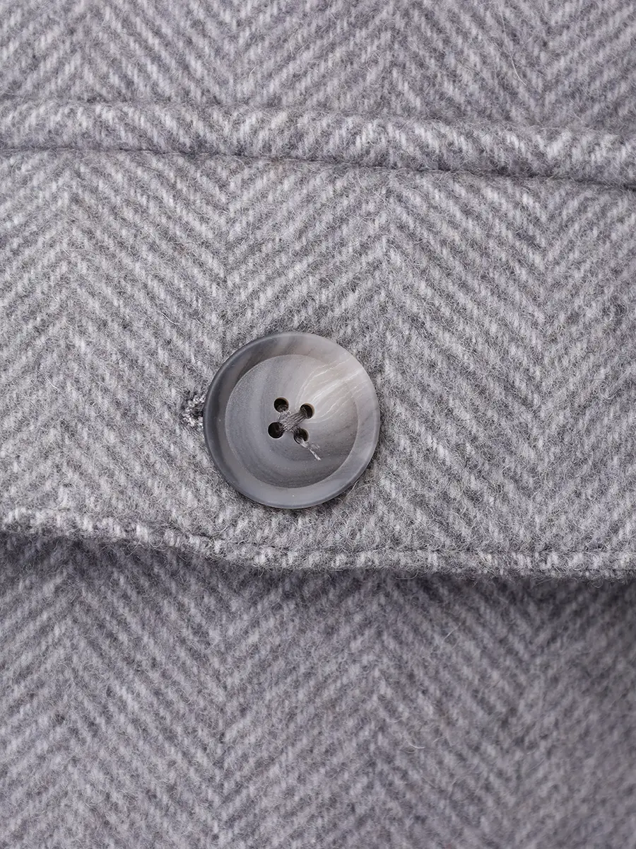 Рубашка Relaxed Fit из шерсти и лиоцелла BOSS 50551691/041 Серый  Фото 6